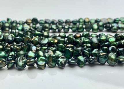 5-6 mm AA Green Color Keshi Nugget Freshwater Pearl Beads Center Drilled Keshi Pearls Genuine Freshwater Tiny Keshi Nugget Pearls #P1348