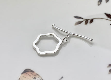 13 mm 925 Sterling Silver Toggle Clasp Genuine 925 Sterling Silver Toggle Findings Flower Shape Design DIY Jewelry #10135