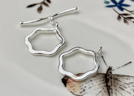 13 mm 925 Sterling Silver Toggle Clasp Genuine 925 Sterling Silver Toggle Findings Flower Shape Design DIY Jewelry #10135