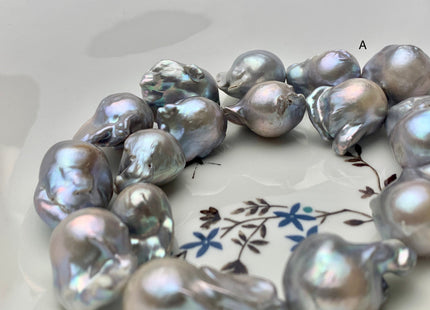 One-Of-A-Kind 18x20-22x32 mm AA Very Rare HUGE Baroque Freshwater Pearl Beads Genuine Gray Color High Quality Baroque Pearls #1713