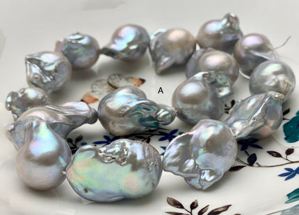 One-Of-A-Kind 18x20-22x32 mm AA Very Rare HUGE Baroque Freshwater Pearl Beads Genuine Gray Color High Quality Baroque Pearls #1713
