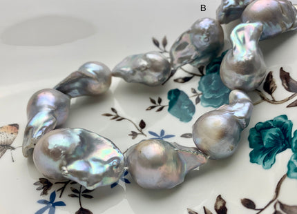 One-Of-A-Kind 18x20-22x32 mm AA Very Rare HUGE Baroque Freshwater Pearl Beads Genuine Gray Color High Quality Baroque Pearls #1713