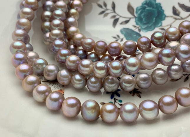 10 mm AA Natural Dark Mauve Pink Color Off Round Freshwater Pearl Beads Genuine Natural Purple Freshwater Round Pearls 41 Pieces #P1240