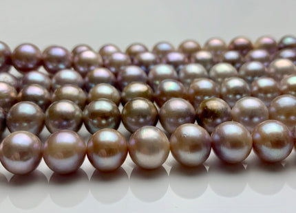 10 mm AA Natural Dark Mauve Pink Color Off Round Freshwater Pearl Beads Genuine Natural Purple Freshwater Round Pearls 41 Pieces #P1240