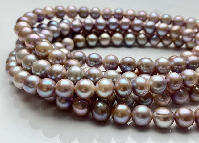 10 mm AA Natural Dark Mauve Pink Color Off Round Freshwater Pearl Beads Genuine Natural Purple Freshwater Round Pearls 41 Pieces #P1240