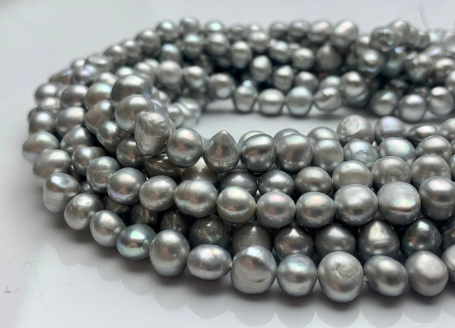 8-9 mm AAA Gray Color Freshwater Pearl Potato Nugget Beads Genuine Cultured Freshwater Pearls Genuine Natural Nugget Pearls #P1244