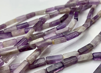 4-5x13 mm Cuboid Tube Shape Multi Purple Color Amethyst Gemstone Beads Purple Flower Amethyst Loose Beads 15.5 Inches Strand #3528