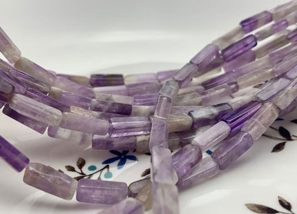 4-5x13 mm Cuboid Tube Shape Multi Purple Color Amethyst Gemstone Beads Purple Flower Amethyst Loose Beads 15.5 Inches Strand #3528