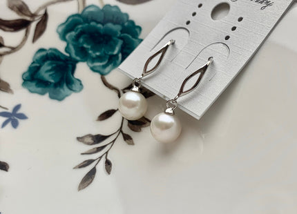 One Pair 925 Sterling Silver/Gold Simple Hook Earring Setting Genuine 925 Sterling Silver Earring Hook Finding For Half Drilled Pearl #10092