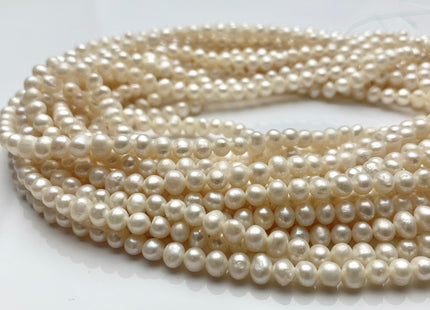 4.5-5 mm Natural White Potato Freshwater Pearl Beads #P1251
