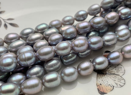 8x10-11 mm AA Pinkish Gray Color Rice/Oval Freshwater Pearl Beads Genuine High Luster Cultured Freshwater Pearls 36 Pieces #P1253