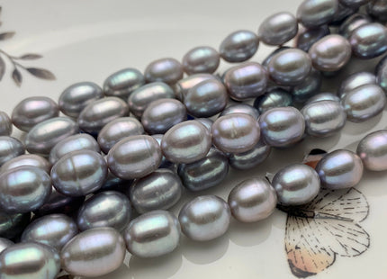 8x10-11 mm AA Pinkish Gray Color Rice/Oval Freshwater Pearl Beads Genuine High Luster Cultured Freshwater Pearls 36 Pieces #P1253