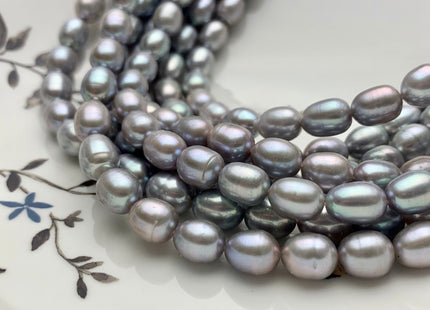 8x10-11 mm AA Pinkish Gray Color Rice/Oval Freshwater Pearl Beads Genuine High Luster Cultured Freshwater Pearls 36 Pieces #P1253