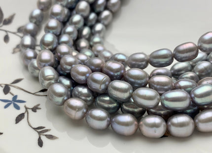 8x10-11 mm AA Pinkish Gray Color Rice/Oval Freshwater Pearl Beads Genuine High Luster Cultured Freshwater Pearls 36 Pieces #P1253