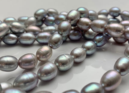 8x10-11 mm AA Pinkish Gray Color Rice/Oval Freshwater Pearl Beads Genuine High Luster Cultured Freshwater Pearls 36 Pieces #P1253