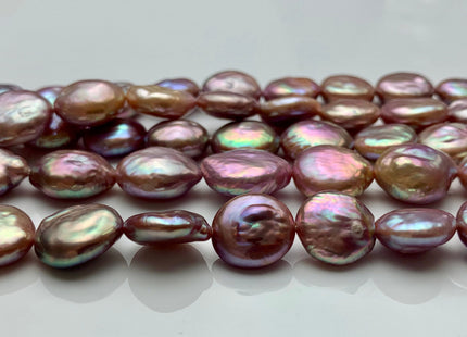 11-12 mm AAAA Natural Dark Mauve Purple Pink Thick Coin Freshwater Pearl Genuine High Luster Quality Freshwater Coin Pearl 33 Pieces #P1330