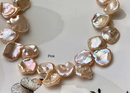 14-17 mm AAAA Natural Pink/Mauve/Seaweed Color Top Drilled Freshwater Pearl Beads Genuine High Luster Natural Cornflake Keshi Pearls #P1351