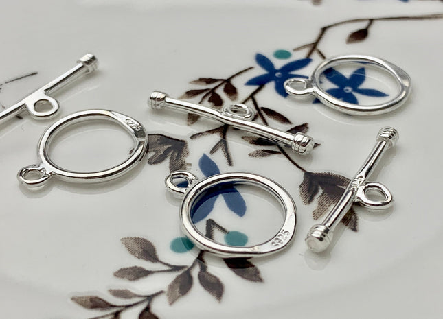 12 mm 925 Sterling Silver/Gold Toggle Clasp With Litter Round Shape Design DIY Jewelry #10137