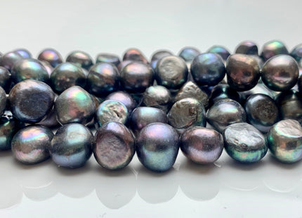 11.5-12 mm Potato Nugget Rainbow Blue Peacock Color Freshwater Pearl Beads Genuine Cultured Peacock Large Nugget Pearl 37 Pieces #P1255