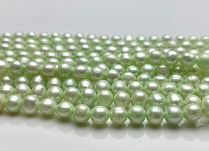 5-5.5 mm AA Light Green Color Potato Freshwater Pearl Beads Genuine Cultured Freshwater Pearl Beads Green Potato Pearls #P1256