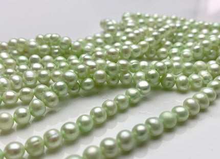 5-5.5 mm AA Light Green Color Potato Freshwater Pearl Beads Genuine Cultured Freshwater Pearl Beads Green Potato Pearls #P1256