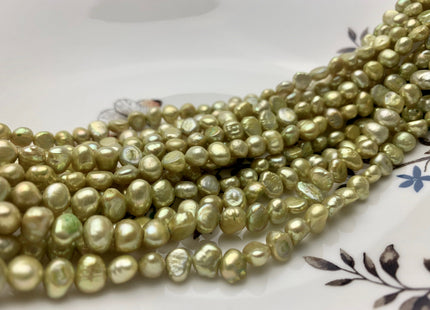 7 mm Lime Green Color Freshwater Pearl Potato Nugget Beads Genuine Cultured Freshwater Pearls Genuine Natural Nugget Pearls #P1264