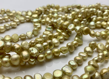 7 mm Lime Green Color Freshwater Pearl Potato Nugget Beads Genuine Cultured Freshwater Pearls Genuine Natural Nugget Pearls #P1264
