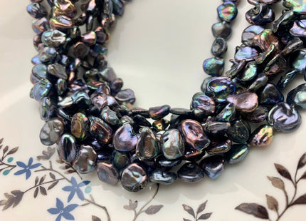 10-11 mm AA Rainbow Peacock Color Keshi Nugget Freshwater Pearl Beads Center Drilled Very Rare High Luster Keshi Nugget Pearl #P1374