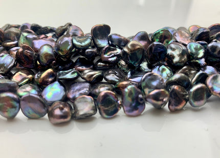 10-11 mm AA Rainbow Peacock Color Keshi Nugget Freshwater Pearl Beads Center Drilled Very Rare High Luster Keshi Nugget Pearl #P1374