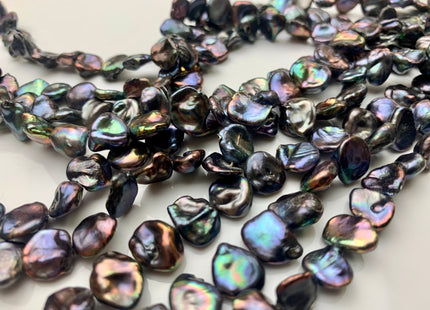 10-11 mm AA Rainbow Peacock Color Keshi Nugget Freshwater Pearl Beads Center Drilled Very Rare High Luster Keshi Nugget Pearl #P1374