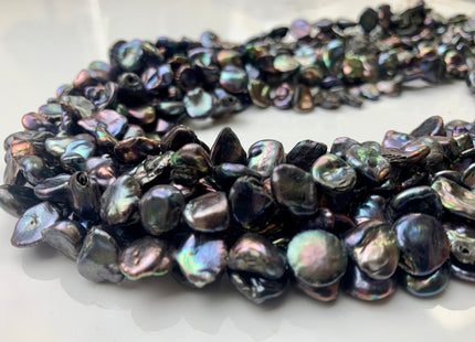 10-11 mm AA Rainbow Peacock Color Keshi Nugget Freshwater Pearl Beads Center Drilled Very Rare High Luster Keshi Nugget Pearl #P1374