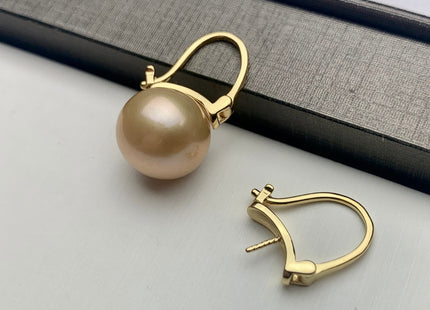 One Pair 925 Sterling Silver/Gold Simple Earring Hoops Genuine 925 Sterling Silver Loop Earring Mount Finding For Half Drilled Pearl #10098