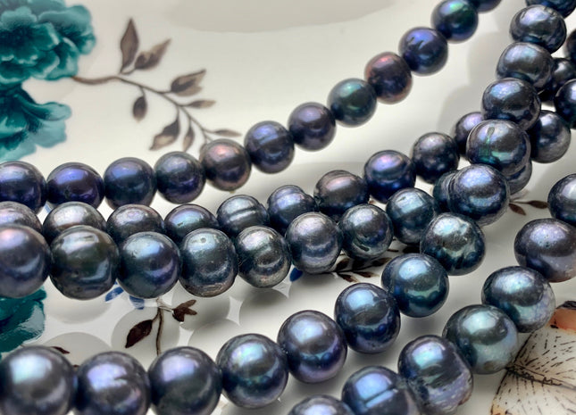9-10 mm Peacock Potato Freshwater Pearls Beads Genuine Peacock Freshwater Pearls 42 Pieces #P1377