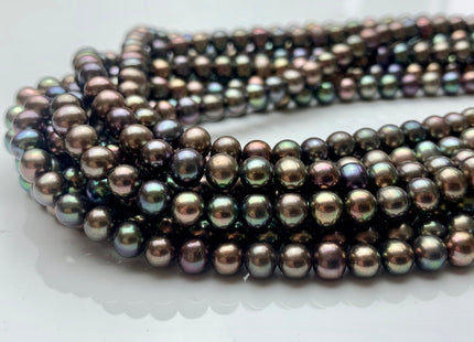 4.5 mm AAA Metallic Peacock Color Potato Freshwater Pearl Beads Genuine High Quality Peacock Gray Color Tiny Freshwater Pearls #P1381
