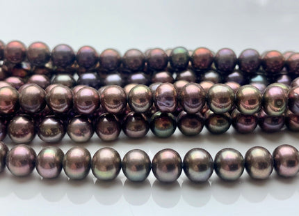 6.5 mm AAA Purple Peacock Color Off Round Freshwater Pearl Beads Genuine High Luster Rainbow Metallic Peacock Color Freshwater Pearl #P1379