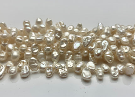 5x8 mm Rare Natural White Top Drilled Keshi Nugget Freshwater Pearl Genuine Dancing Keshi Pearl Beads 16 Inches Strand #P1291