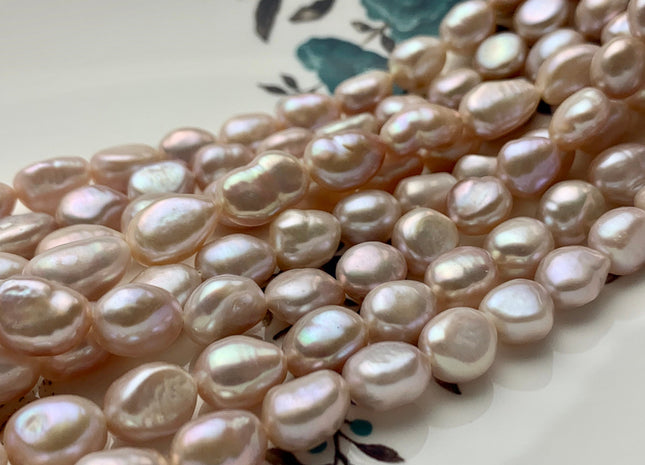 8-9x11-13 mm AAA Natural Pink High Luster Rice Nugget Freshwater Pearl Beads Genuine Rare Natural Soft Pink Freshwater Pearl Nuggets #P1289
