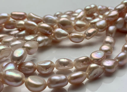 8-9x11-13 mm AAA Natural Pink High Luster Rice Nugget Freshwater Pearl Beads Genuine Rare Natural Soft Pink Freshwater Pearl Nuggets #P1289