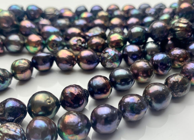 9-10 mm AAA Rainbow Peacock Edison Baroque Freshwater Pearl Potato Shape Beads Genuine High Luster Quality Baroque Pearl 34-38 Pieces #P1288