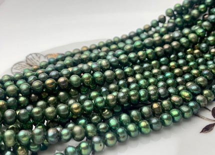 4 mm AA Olive Green Color Small Potato Freshwater Pearl Beads Genuine High Luster Green Freshwater Potato Pearl #P1287