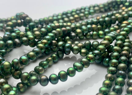 4 mm AA Olive Green Color Small Potato Freshwater Pearl Beads Genuine High Luster Green Freshwater Potato Pearl #P1287