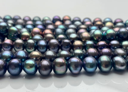 7-8 mm AA Peacock Color Potato Freshwater Pearl Beads Genuine Cultured Freshwater Peacock Colored Pearls 56 Pieces #P1284