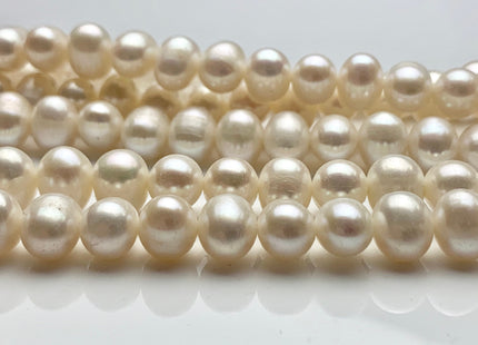 9-10 mm Natural White Potato Freshwater Pearl Beads Genuine High Luster White Cultured Freshwater Pearls 46 Beads #P1298