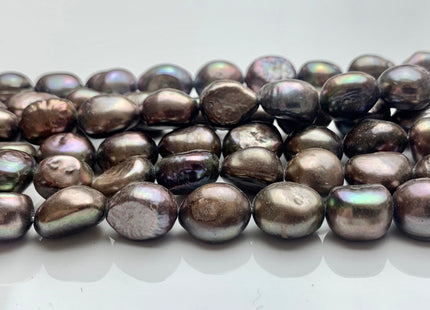 11x12-13 mm AA Rare Abalone Gray Color Rice Oval Nugget Freshwater Pearl Beads Genuine High Luster Multi Green Gray Pearl 33 Pieces #P1262