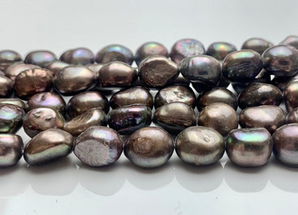 11x12-13 mm AA Rare Abalone Gray Color Rice Oval Nugget Freshwater Pearl Beads Genuine High Luster Multi Green Gray Pearl 33 Pieces #P1262