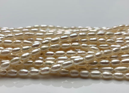 4.5x7 mm AAA Natural White Color Long Rice Shape Freshwater Pearls Genuine Tiny Freshwater Pearl Beads Bridal Pearls #869
