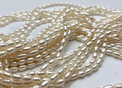 4.5x7 mm AAA Natural White Color Long Rice Shape Freshwater Pearls Genuine Tiny Freshwater Pearl Beads Bridal Pearls #869