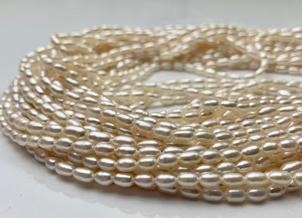 4.5x7 mm AAA Natural White Color Long Rice Shape Freshwater Pearls Genuine Tiny Freshwater Pearl Beads Bridal Pearls #869