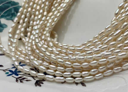 4.5x7 mm AAA Natural White Color Long Rice Shape Freshwater Pearls Genuine Tiny Freshwater Pearl Beads Bridal Pearls #869