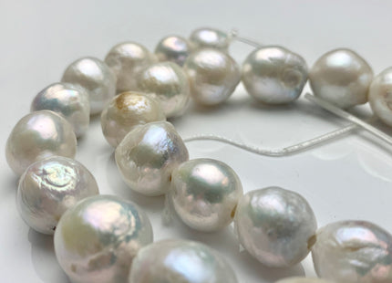 13-17 mm AA Full/Half Strand Large Hole Natural White Baroque Pearl 2.2mm Hole Very Rare Jumbo Cultured Baroque Pearl #252